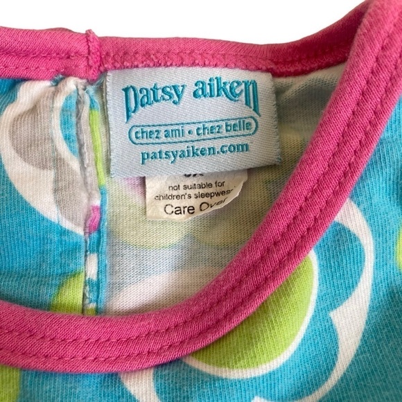 Chez Ami by Patsy Aiken Retro Style Bell Sleeve Floral Polka Dot Cotton Dress 6X - Picture 12 of 16